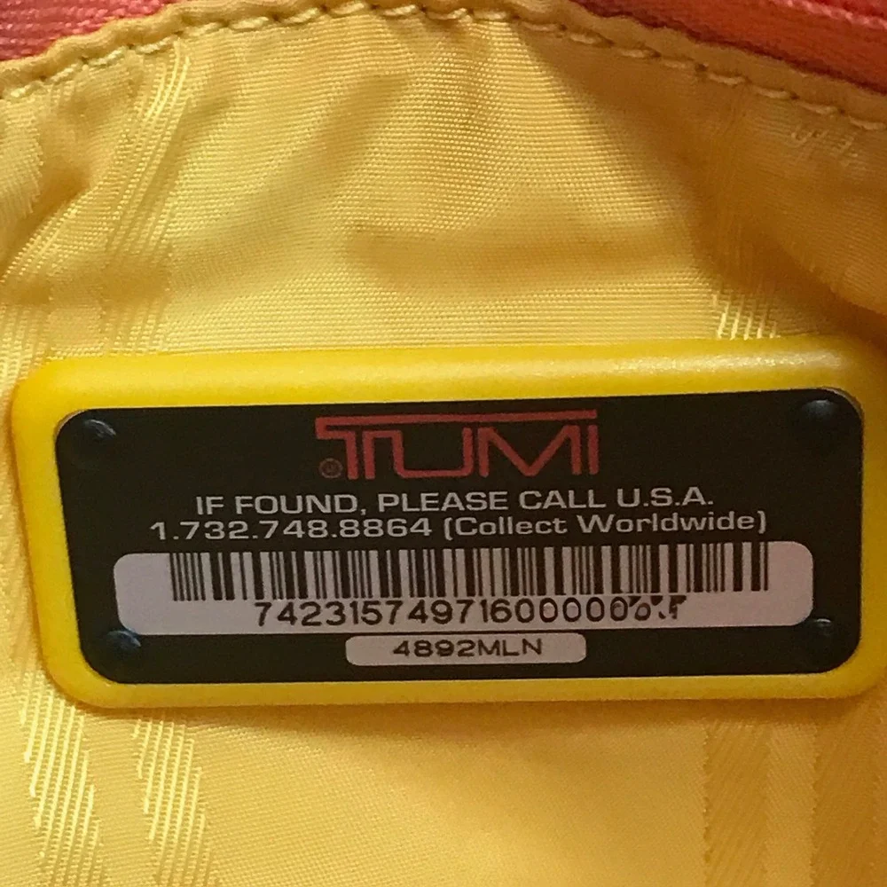 Tumi Model 4892MLN Voyageur Tangerine Nylon Weekender Travel Shoulder Duffel Bag